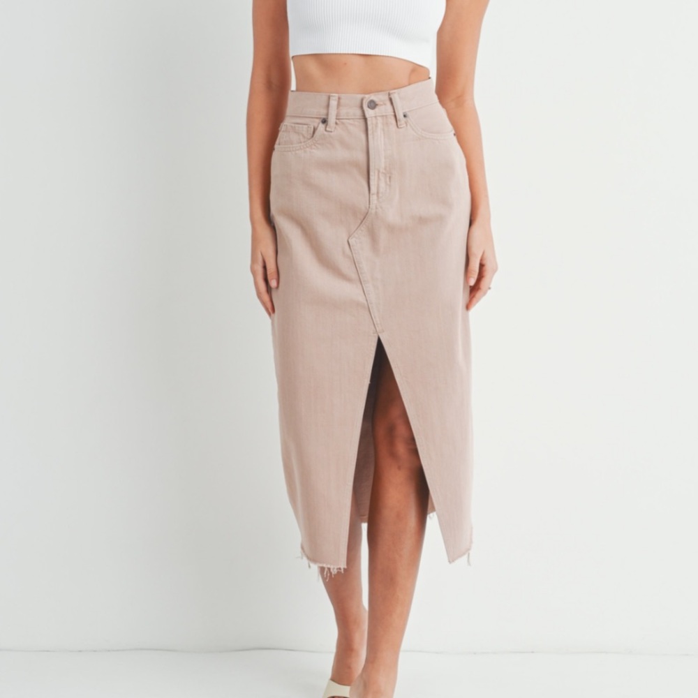 JUST USA Denim midi skirt with slit